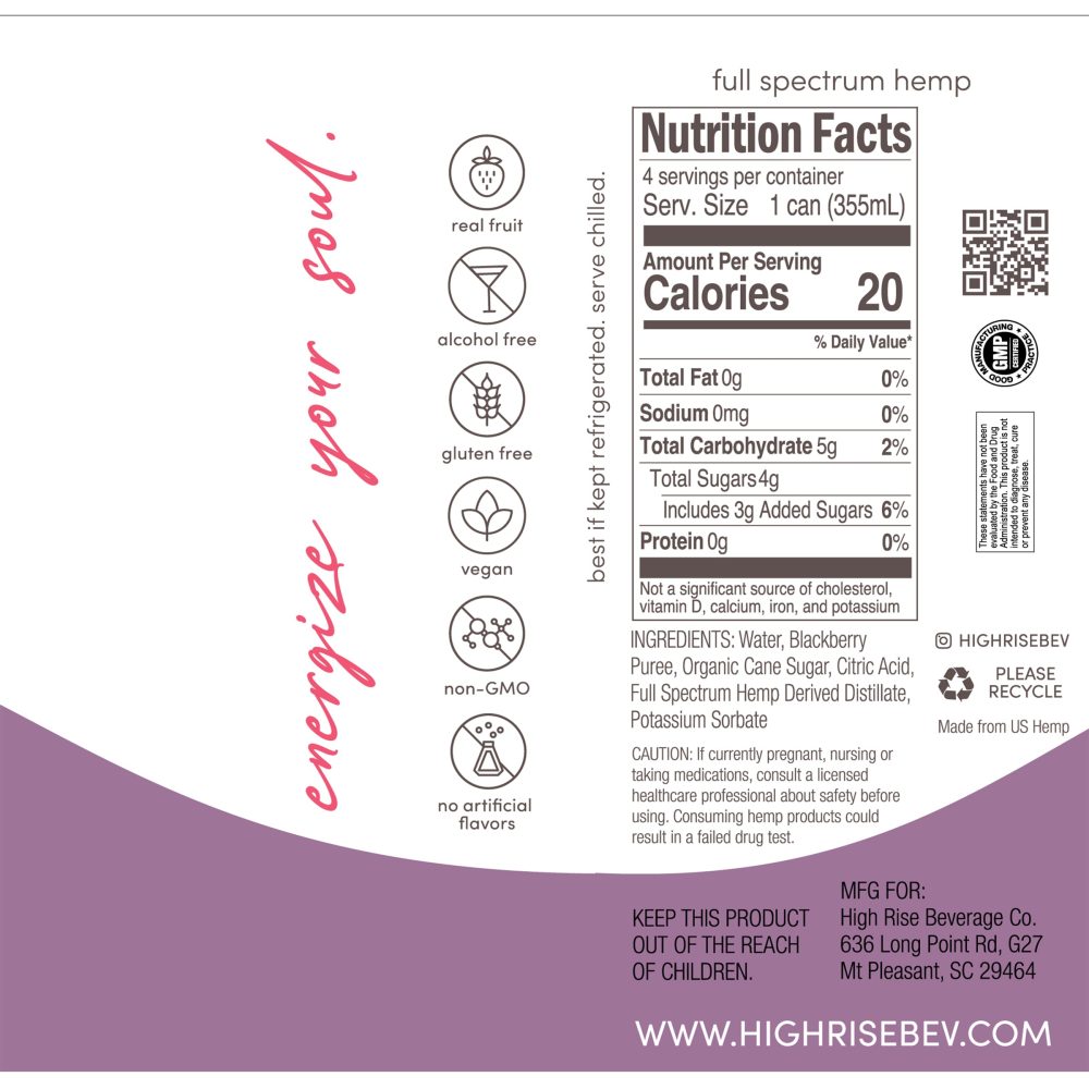High Rise Blackberry CBD Seltzer 3