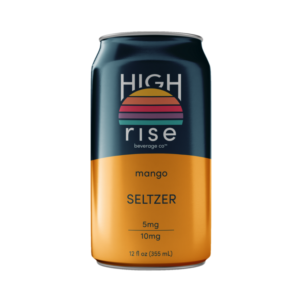 High Rise Mango seltzer, single can, 12oz